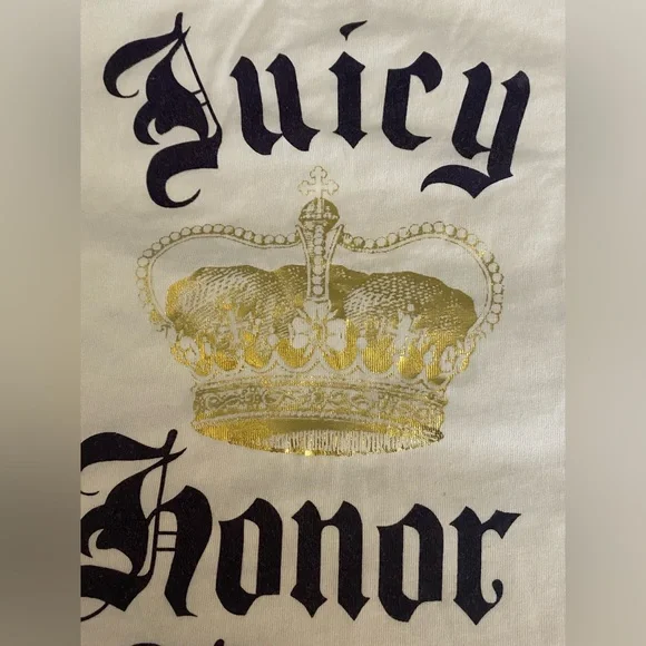 Juicy Couture Vintage Girls-Kids White Tee with Gold and Pink Accents Size Med - Picture 5 of 9